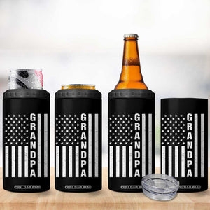 Grandpa 4 in 1 Can Cooler Tumbler Vintage American Flag Fathers Day TB10 Print Your Wear