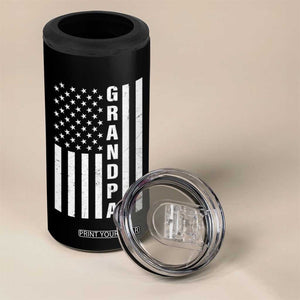 Grandpa 4 in 1 Can Cooler Tumbler Vintage American Flag Fathers Day TB10 Print Your Wear