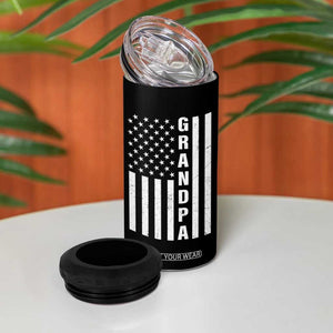 Grandpa 4 in 1 Can Cooler Tumbler Vintage American Flag Fathers Day TB10 Print Your Wear