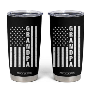 Grandpa Tumbler Cup Vintage American Flag Fathers Day TB10 Black Print Your Wear