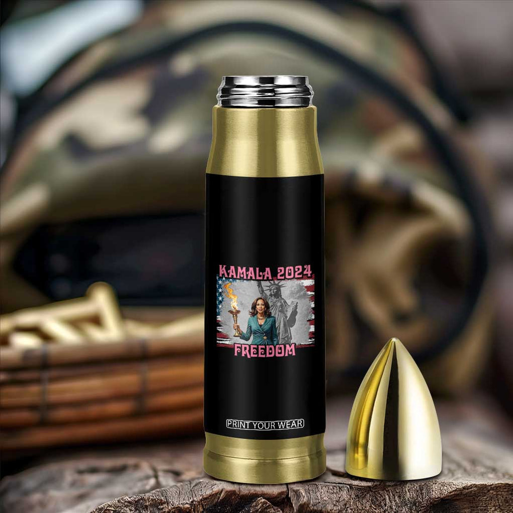 Kamala Harris 2024 Campaign Bullet Tumbler for Freedom Lady Liberty Torch American Flag TB10 Print Your Wear