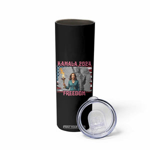 Kamala Harris 2024 Campaign Skinny Tumbler for Freedom Lady Liberty Torch American Flag TB10 Print Your Wear