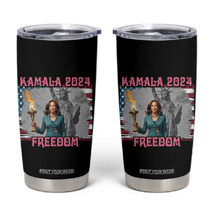 Kamala Harris 2024 Campaign Tumbler Cup for Freedom Lady Liberty Torch American Flag TB10 Black Print Your Wear