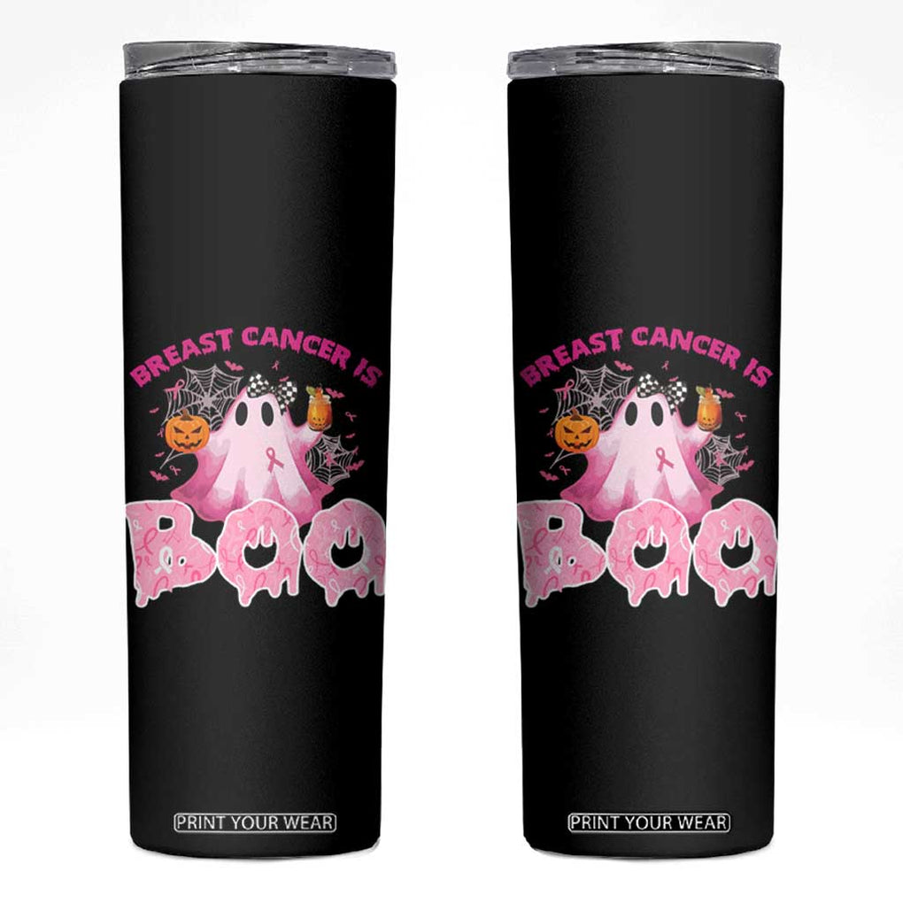 Breast Cancer Awareness Skinny Tumbler Pink Ribbon Boojee Halloween Support The Fighters TB10 Black Print Your Wear