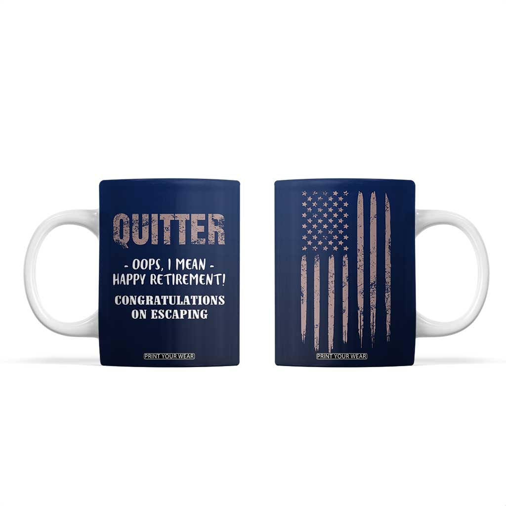 Happy Retirement Gifts Coffee Mug Coworker Leaving Goodbye Gift Farewell Gifts For Coworkers USA Flag TB10 Navy Print Your Wear