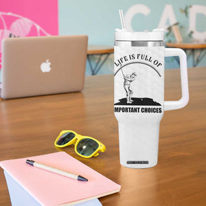 Funny Golfer Tumbler With Handle Life Is Full Of Important Choices American Flag TB10 Print Your Wear