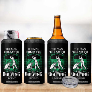 Funny Golfer 4 in 1 Can Cooler Tumbler The Man The Myth The Golfing Legend Dad Grandpa Father's Day TB10 Print Your Wear