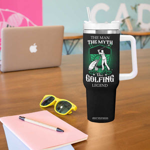 Funny Golfer Tumbler With Handle The Man The Myth The Golfing Legend Dad Grandpa Father's Day TB10 Print Your Wear