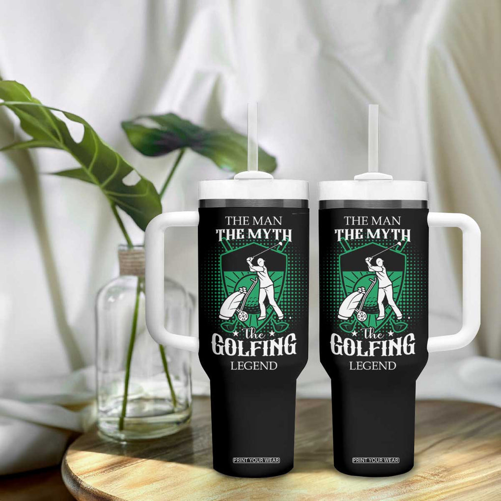 Funny Golfer Tumbler With Handle The Man The Myth The Golfing Legend Dad Grandpa Father's Day TB10 Print Your Wear