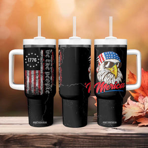 American Flag Tumbler With Handle We The People Bald Eagle Patriotic TB10 Print Your Wear