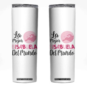 Great-grandmother Gifts in Spanish Skinny Tumbler La Mejor Bisabuela Del Mundo TB10 White Print Your Wear