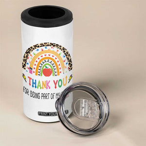 Teacher Appreciation Gifts 4 in 1 Can Cooler Tumbler Thank You For Being Part Of My Story TB10 Print Your Wear