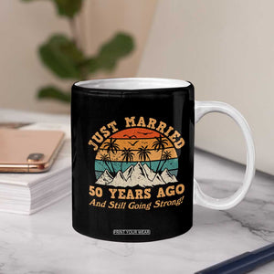 50th Anniversary Coffee Mug Just Married 50 Years Ago And Still Going Strong! Retro TB10 Print Your Wear