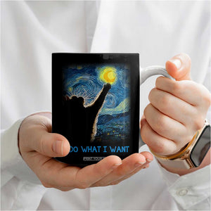 Van Gogh Cat Coffee Mug I Do What I Want Funny Cat Lover Starry Night TB10 Print Your Wear