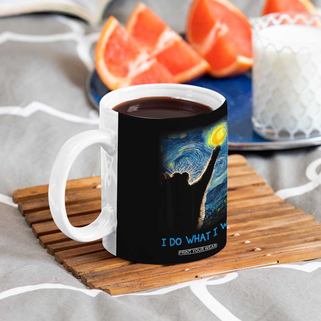 Van Gogh Cat Coffee Mug I Do What I Want Funny Cat Lover Starry Night TB10 Print Your Wear