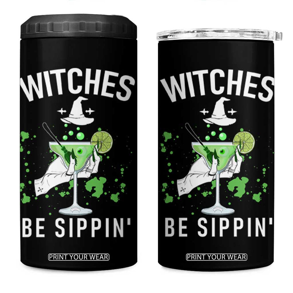 Funny Halloween Party 4 in 1 Can Cooler Tumbler Witch Witches Be Sippin, for Ladies TB10 One Size: 16 oz Black Print Your Wear