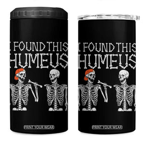 Halloween Skeleton 4 in 1 Can Cooler Tumbler I Found Humerus Funny Costume TB10 One Size: 16 oz Black Print Your Wear