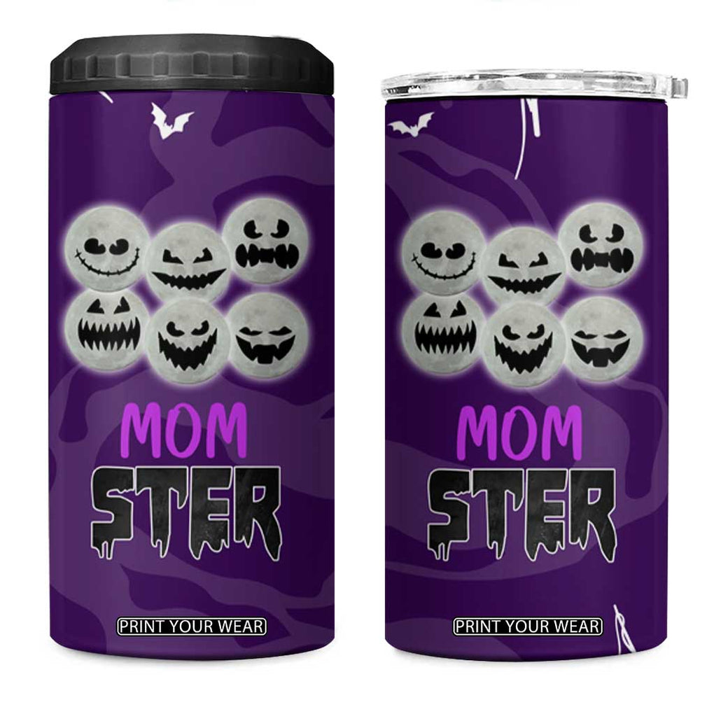 Halloween Mom 4 in 1 Can Cooler Tumbler Momster Spooky Season Funny Mama Gift for Mom Ster TB10 One Size: 16 oz Purple Print Your Wear