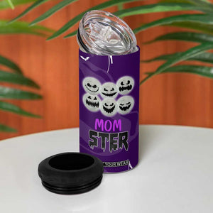 Halloween Mom 4 in 1 Can Cooler Tumbler Momster Spooky Season Funny Mama Gift for Mom Ster TB10 Print Your Wear