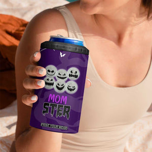 Halloween Mom 4 in 1 Can Cooler Tumbler Momster Spooky Season Funny Mama Gift for Mom Ster TB10 Print Your Wear