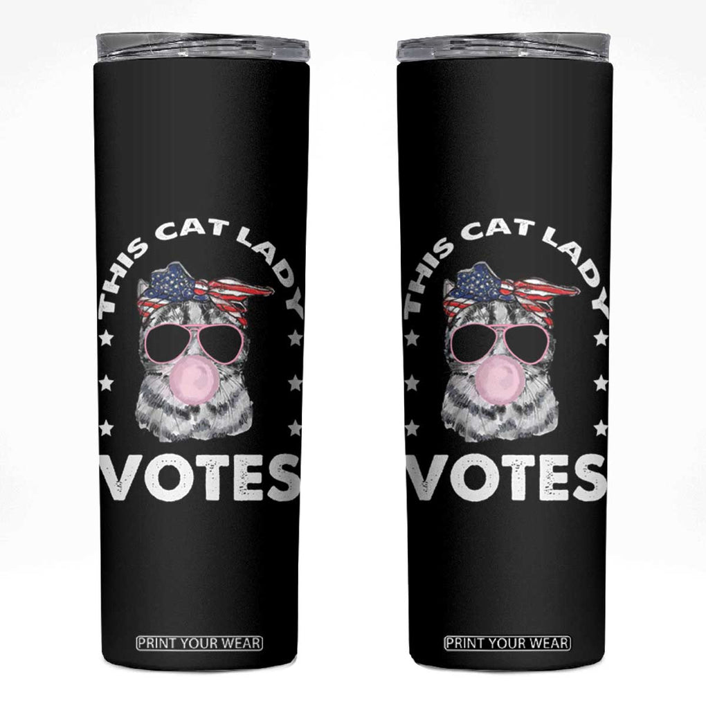 Harris 2024 Skinny Tumbler This Cat Lady Vote Kamala Madam President TB10 Black Print Your Wear