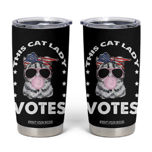 Harris 2024 Tumbler Cup This Cat Lady Vote Kamala Madam President TB10 Black Print Your Wear