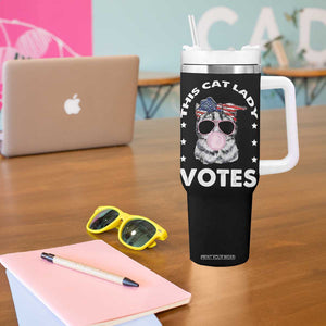 Harris 2024 Tumbler With Handle This Cat Lady Vote Kamala Madam President TB10 Print Your Wear