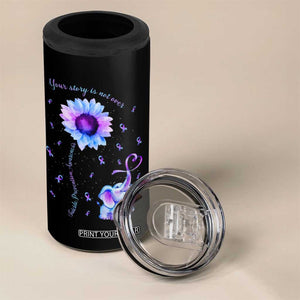 Suicide Prevention Awareness 4 in 1 Can Cooler Tumbler Teal Purple Elephant Your Story Is Not Over Sunflower Therapist Psychologist TB10 Print Your Wear