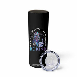 Suicide Prevention Awareness Skinny Tumbler Teal Purple Elephant In A World Where You Can Be Anything Be Kind Therapist Psychologist TB10 Print Your Wear