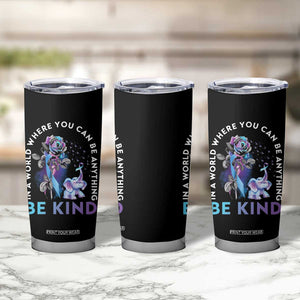 Suicide Prevention Awareness Tumbler Cup Teal Purple Elephant In A World Where You Can Be Anything Be Kind Therapist Psychologist TB10 Print Your Wear