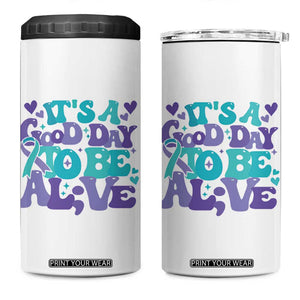 Suicide Prevention Awareness 4 in 1 Can Cooler Tumbler Teal Purple Ribbon Inspirational Motivational Gifts Little Reminders Therapist Psychologist TB10 One Size: 16 oz White Print Your Wear