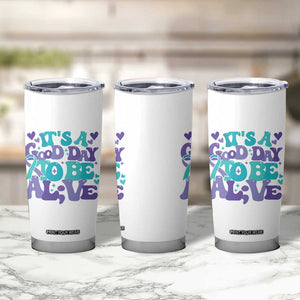 Suicide Prevention Awareness Tumbler Cup Teal Purple Ribbon Inspirational Motivational Gifts Little Reminders Therapist Psychologist TB10 Print Your Wear