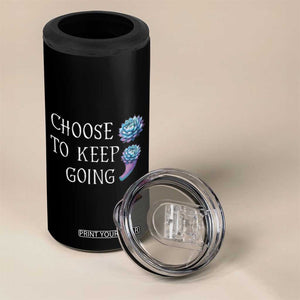 Suicide Prevention Awareness 4 in 1 Can Cooler Tumbler Teal Purple Semicolon Choose To Keep Going Support Therapist Psychologist TB10 Print Your Wear