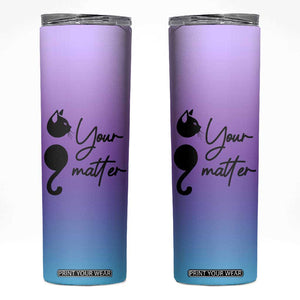 Suicide Prevention Awareness Skinny Tumbler Teal Purple Semicolon Cat Your Matter Therapist Psychologist TB10 Teal Purple Print Your Wear