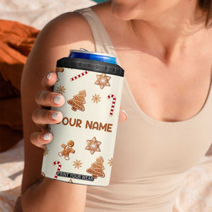 Personalized Christmas 4 in 1 Can Cooler Tumbler Custom Name Coquette Bow Tree Gingerbread Xmas Gifts For Her TB10 Print Your Wear