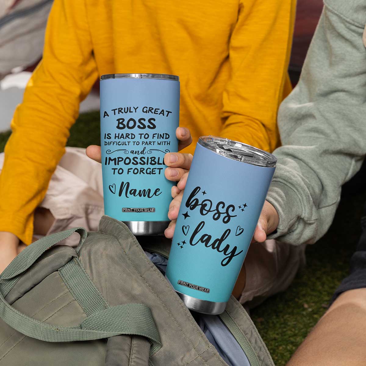Personalized Boss Lady Tumbler Cup Custom Name Gifts for Office Bosses Coworkers Leaders Managers TB10 Print Your Wear