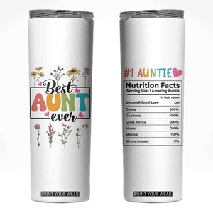 Funny Aunt Skinny Tumbler Best Auntie Ever TB10 White Print Your Wear