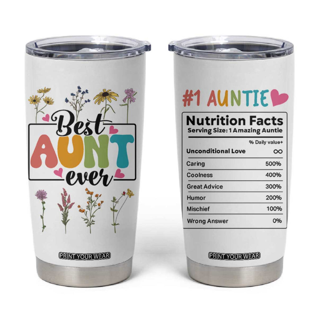 Funny Aunt Tumbler Cup Best Auntie Ever TB10 White Print Your Wear