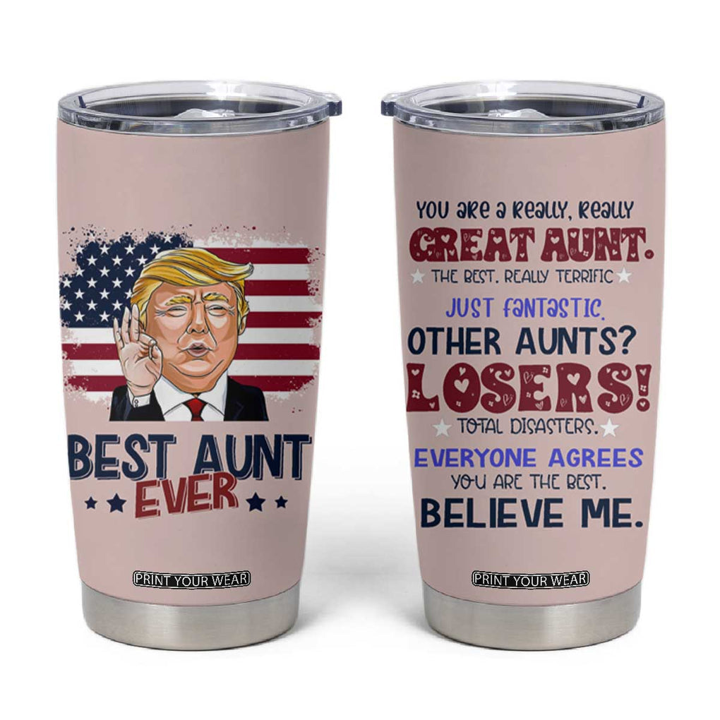 Funny Auntie Tumbler Cup Best Aunt Ever TB10 Pink Print Your Wear