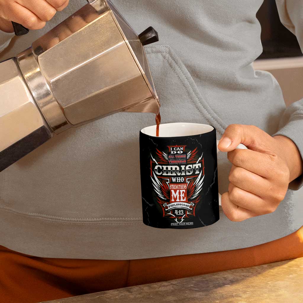 Christian Gift for Men Coffee Mug I Can Do All Things Through Christ Religious Pastor TB10 Print Your Wear
