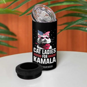 Harris 2024 4 in 1 Can Cooler Tumbler Cat Lady Ladies for Kamala Madam President TB10 Print Your Wear