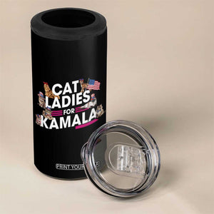 Harris 2024 4 in 1 Can Cooler Tumbler Cat Lady Ladies for Kamala Madam President TB10 Print Your Wear