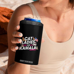 Harris 2024 4 in 1 Can Cooler Tumbler Cat Lady Ladies for Kamala Madam President TB10 Print Your Wear