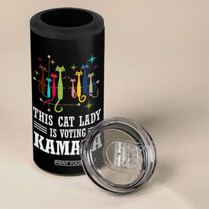 Madam President Harris 2024 4 in 1 Can Cooler Tumbler Childless Cat Lady Ladies Is Voting Kamala Election Vintage Retro Mid-Century Kitty 50s 60s Style TB10 Print Your Wear