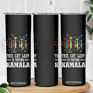 Madam President Harris 2024 Skinny Tumbler Childless Cat Lady Ladies Is Voting Kamala Election Vintage Retro Mid-Century Kitty 50s 60s Style TB10 Print Your Wear