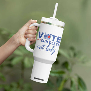 Vote Like A Childless Cat Lady Tumbler With Handle Support Kamala Madam President Harris 2024 TB10 Print Your Wear