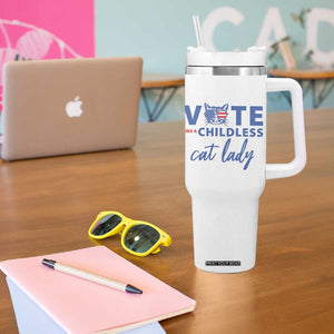 Vote Like A Childless Cat Lady Tumbler With Handle Support Kamala Madam President Harris 2024 TB10 Print Your Wear