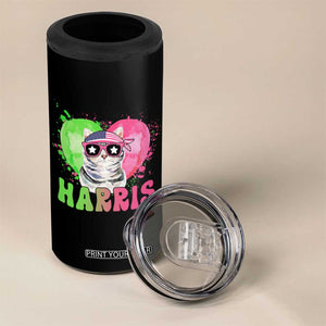 Harris 2024 Presidential Election 4 in 1 Can Cooler Tumbler Cat Lady Ladies for Kamala Madam President TB10 Print Your Wear