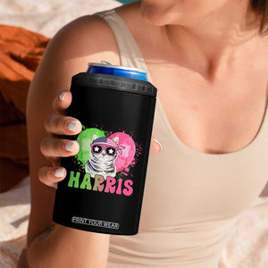 Harris 2024 Presidential Election 4 in 1 Can Cooler Tumbler Cat Lady Ladies for Kamala Madam President TB10 Print Your Wear