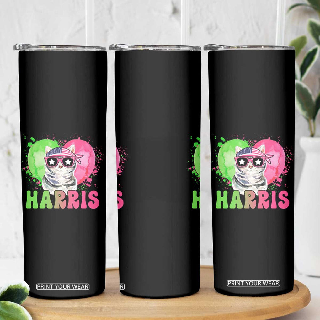 Harris 2024 Presidential Election Skinny Tumbler Cat Lady Ladies for Kamala Madam President TB10 Print Your Wear